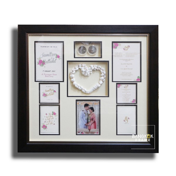 Wedding Card and Wedding Garland in picture frame by bangkokframe 